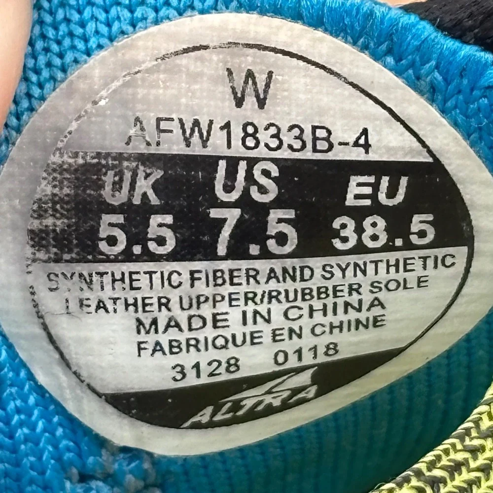 Altra Escalante Racer Boston Running‎ Shoes Women 7.5 Blue Yellow Sneakers